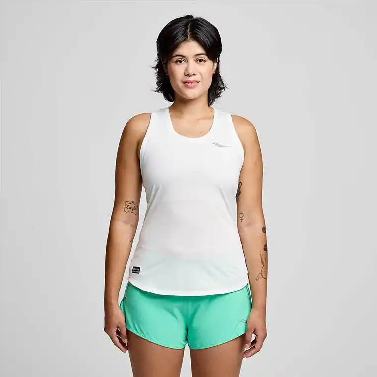 Snabb frakt Saucony Stopwatch Singlet White