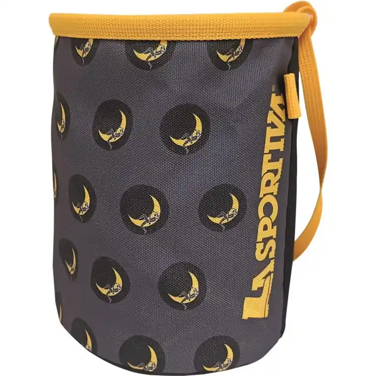 La Sportiva Climbing On The Moon Chalk Bag Carbon/Giallo Populär