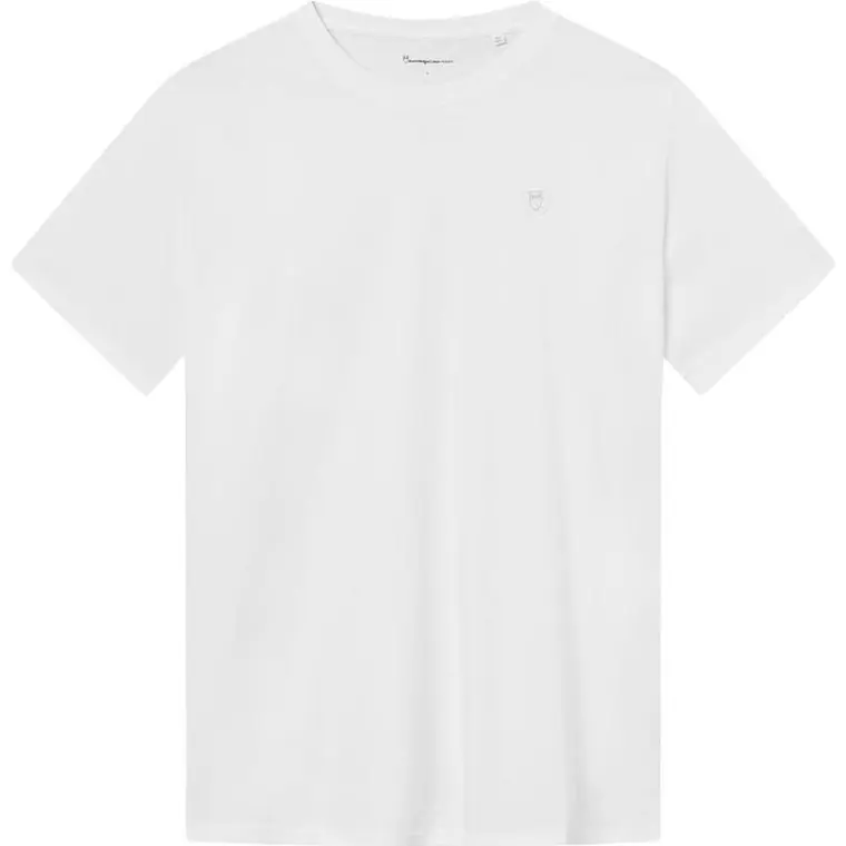 Billig KnowledgeCotton Apparel LOKE badge tee - Regenerative Organic Ce Bright White