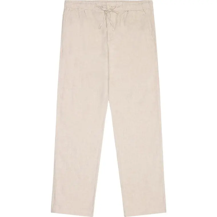 KnowledgeCotton Apparel Fig Loose Linen Pants Light Feather Gray Rea