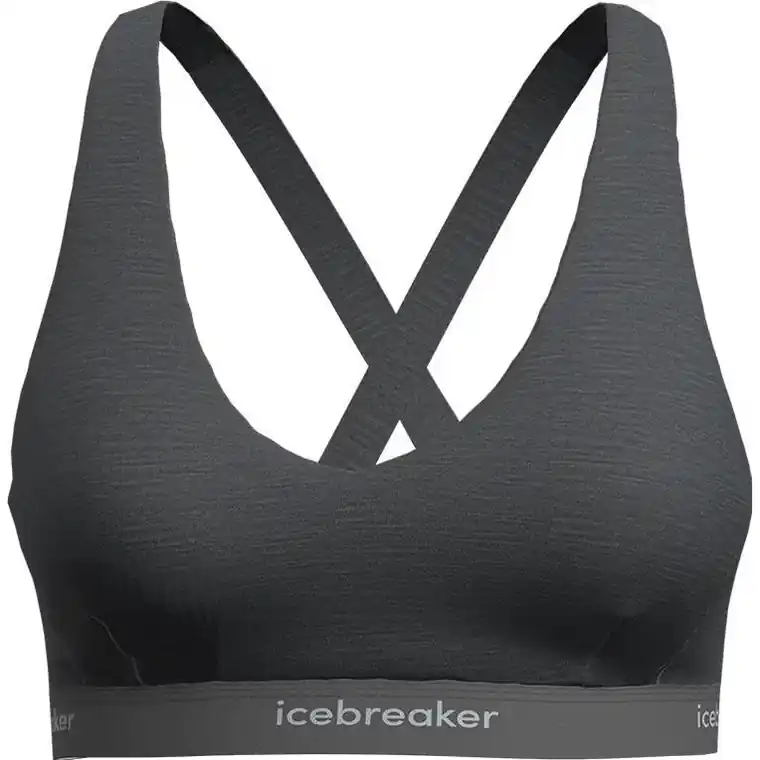 Icebreaker W Mer 125 Cool-Lite Sprite Racerback Bra Gritstone Hthr I lager