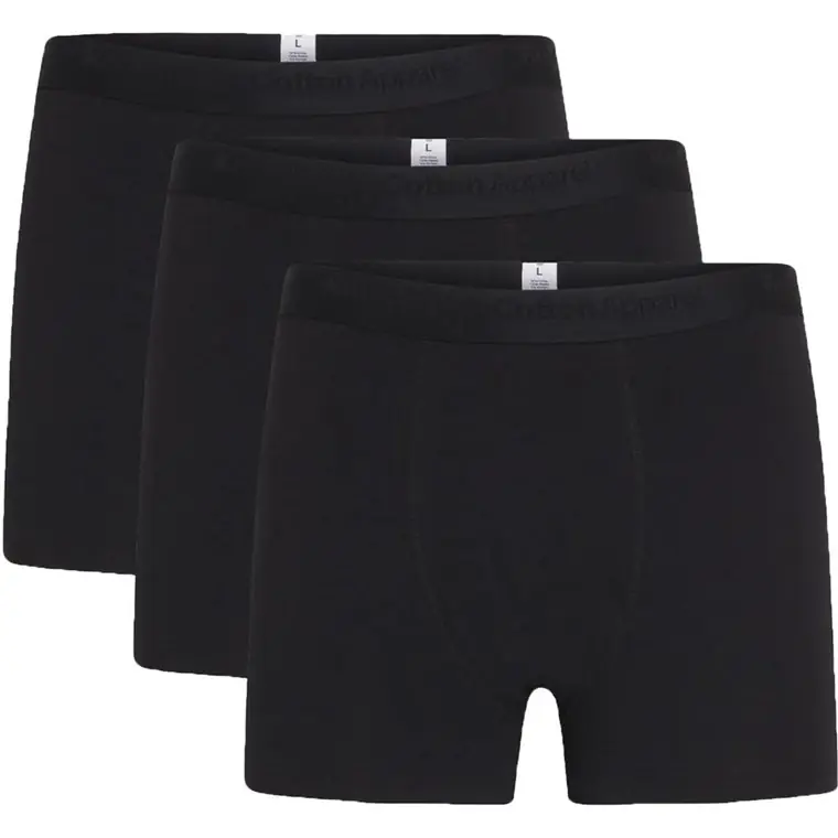 KnowledgeCotton Apparel Anker 3-Pack Underwear Black Jet Reapris