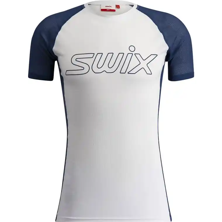 Billigare Swix RaceX Light Short Sleeve M Bright White/Lake Blue