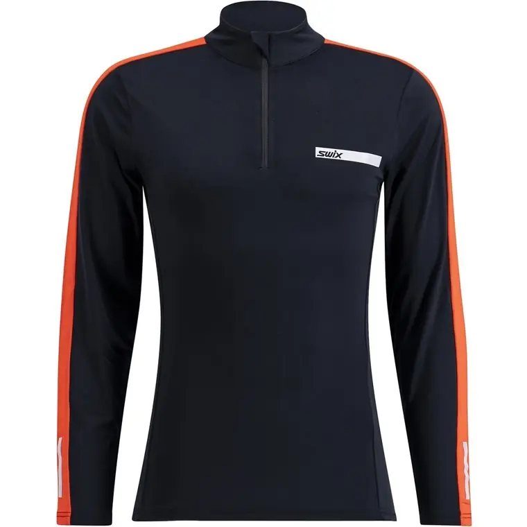 Säker betalning Swix Roadline NTS Half Zip Baselayer Top M Black/Fiery Red