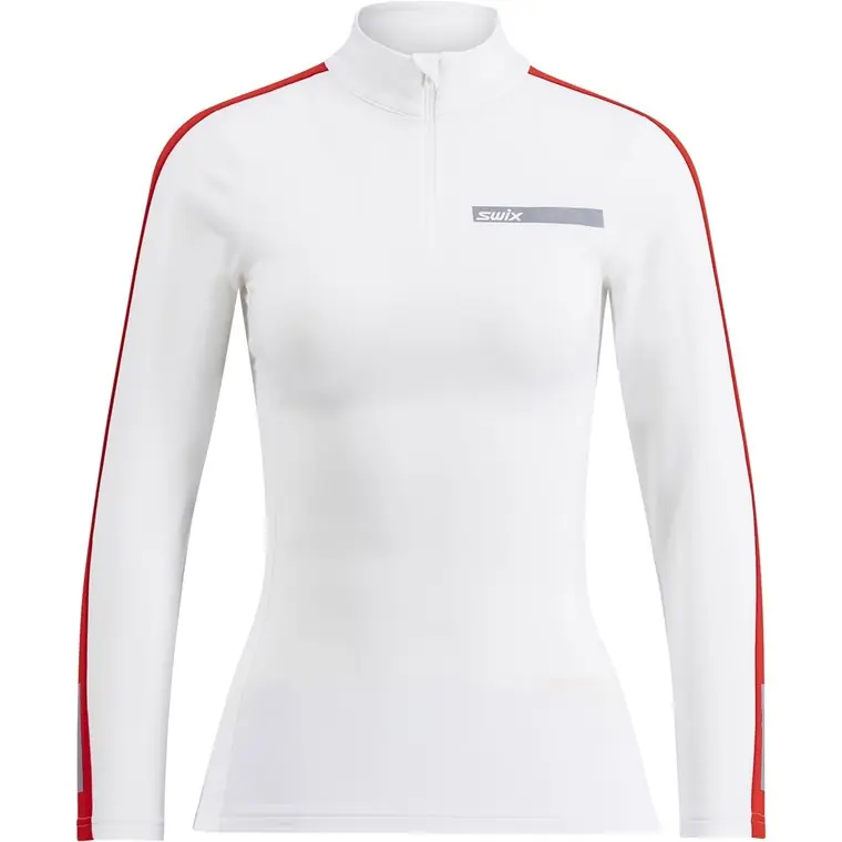Swix Roadline NTS Half Zip Baselayer Top W Bright White/Fiery Red Utförsäljning