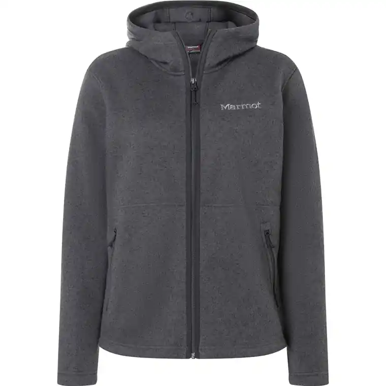 Marmot Wm's Drop Line Full Zip Hoody Black Heather Expressleverans