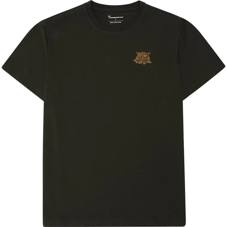 KnowledgeCotton Apparel Regenerative Organic Cotton Chest Embroi Forrest Night Rea