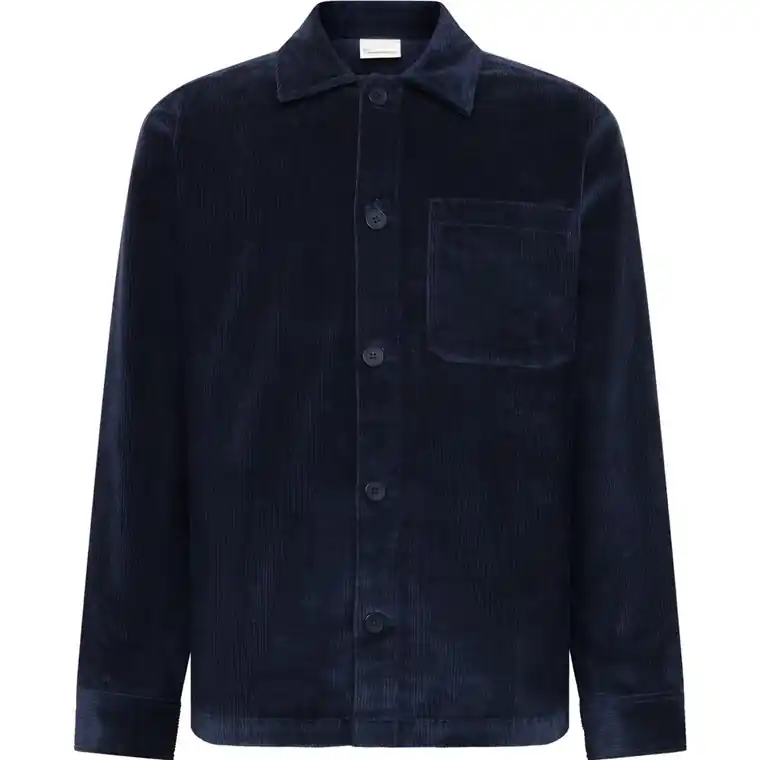 KnowledgeCotton Apparel Organic Cotton Corduroy Overshirt GOTS Night Sky Fynd