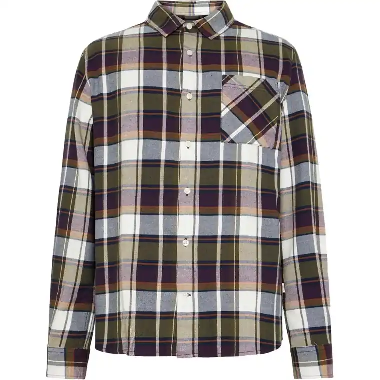 KnowledgeCotton Apparel Organic Cotton Checked Flannel Shirt GOT Blue Check Endast denna vecka