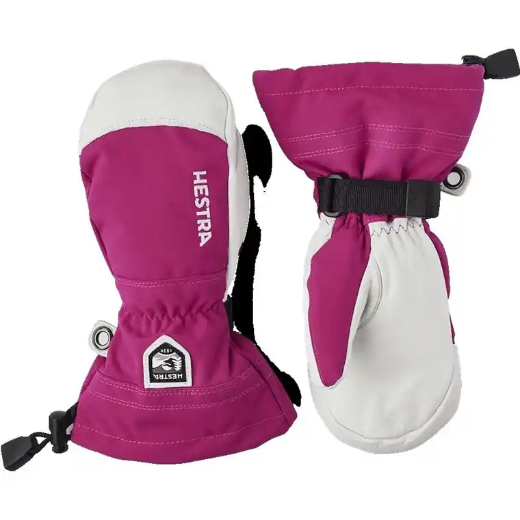 Lågt pris Hestra Army Leather Heli Ski Mittens Kids Fuchsia