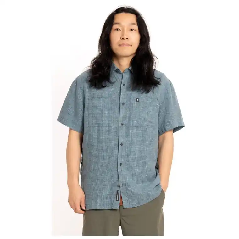Endast idag Black Diamond M Scenic Route Ss Shirt Midnight Blue-Glacier