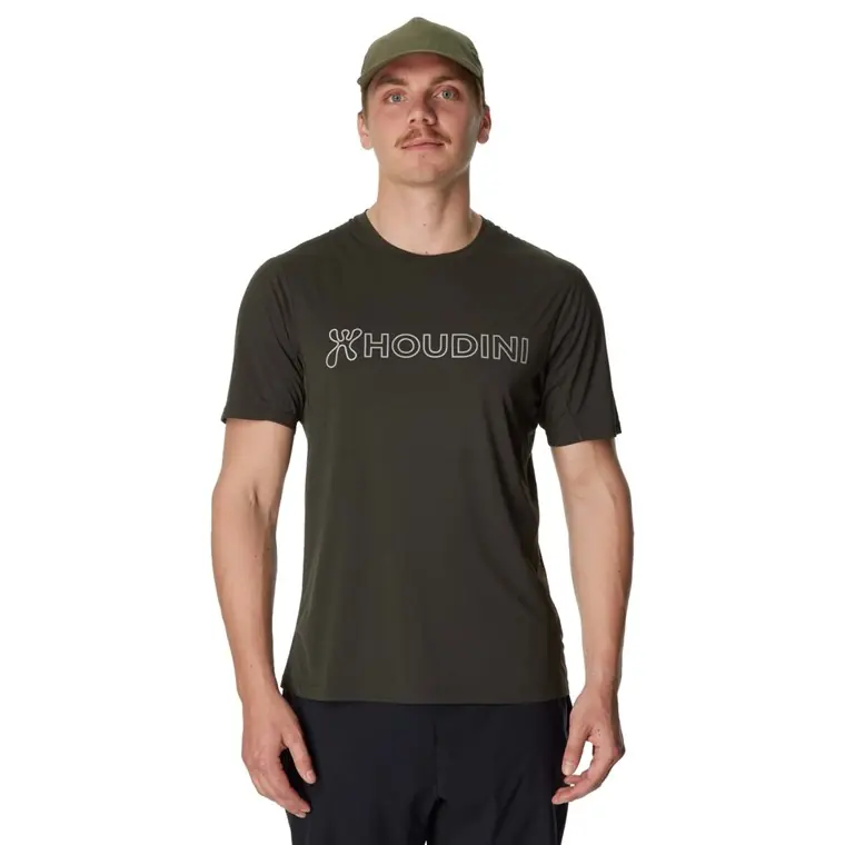 Sista chansen Houdini M's Pace Air Message Tee Green Illusion