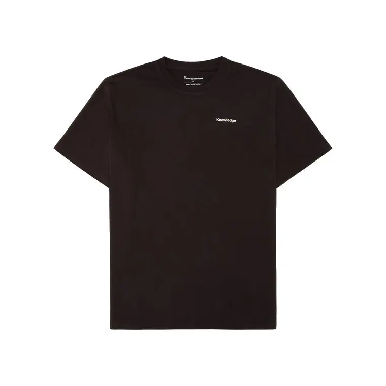 Kampanjpris KnowledgeCotton Apparel SOS Regenerative Organic Cotton Back Print T-shirt Chocolate Torte