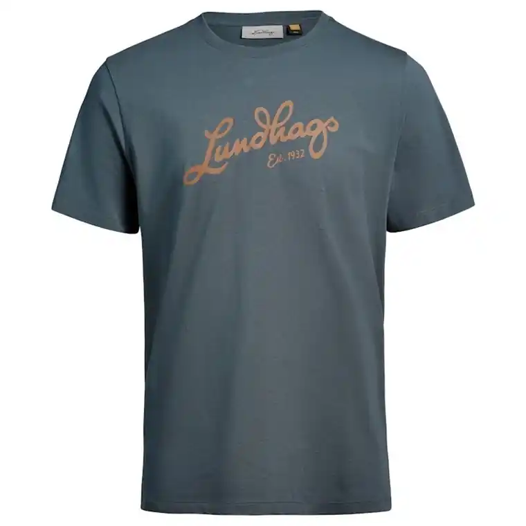 Lundhags Järpen Logo T-shirt M Dk Sky Blue Begränsad tid
