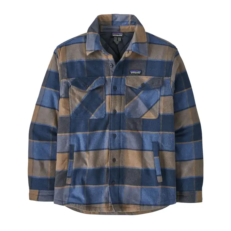 Patagonia Men's Lw Insulated Fjord Flannel Shirt William: Smolder Blue Snabb leverans