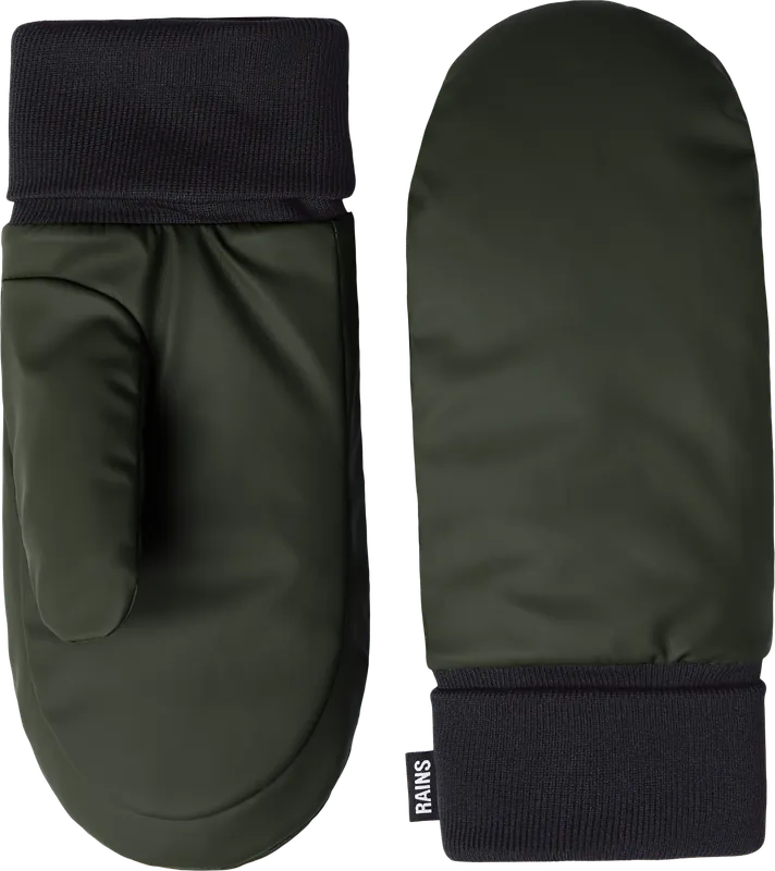 Rains Puffer Mittens Green Snabb leverans
