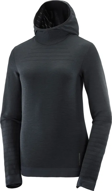 Salomon Women's Essential Wool Hooded Deep Black Kundfavorit