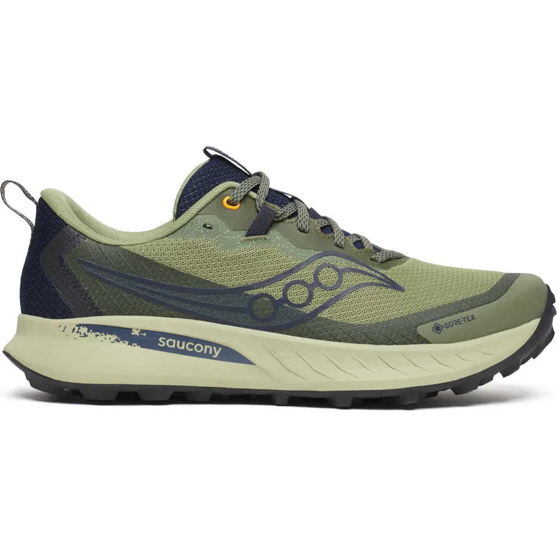 Billig Saucony Men's Peregrine 15 GORE-TEX Hemlock/navy