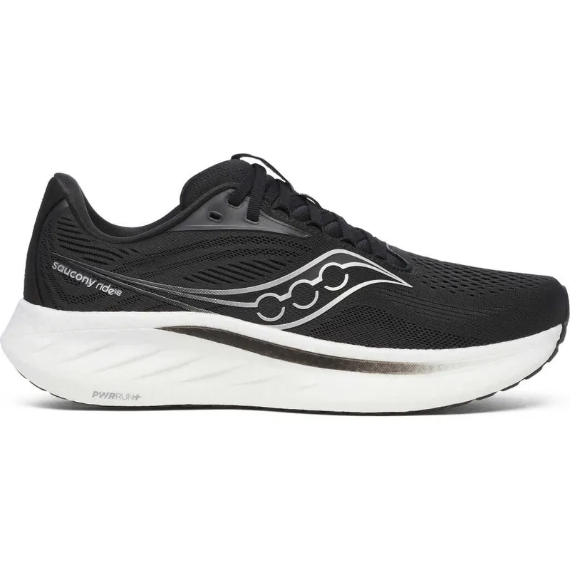 Billig Saucony Men's Ride 18 Wide Black/white