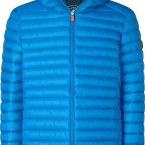 Sista chansen Save the Duck Men's Animal Free Hooded Puffer Jacket Donald Blue Berry
