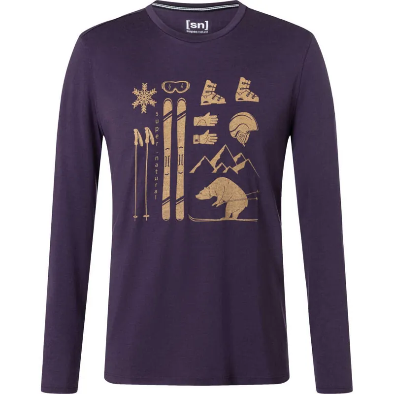 Kundfavorit super.natural Men's Skiing Bear Long Sleeve Mysterioso/Cumin/Cumin