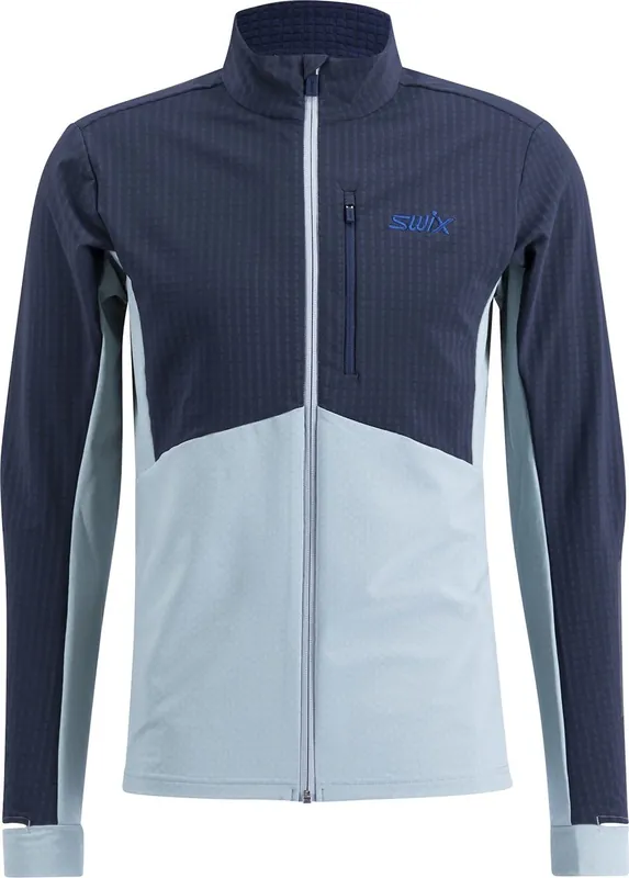 Swix Men's Pace Hybrid Full Zip Midlayer Dark Navy/Fog Handla nu