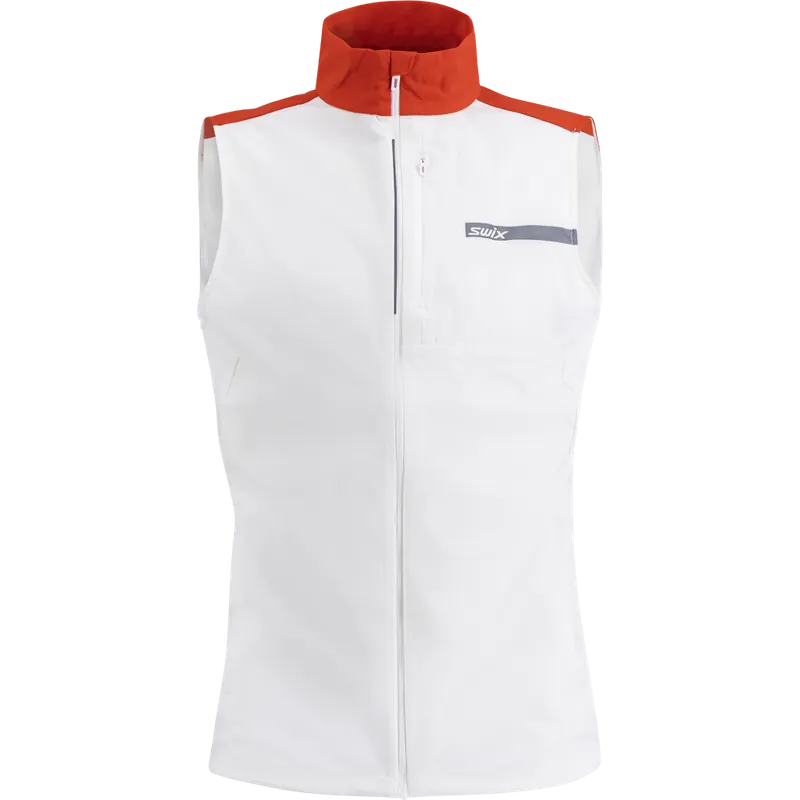 Swix Men's Roadline Wind Vest Bright White/Fiery Red Fynd