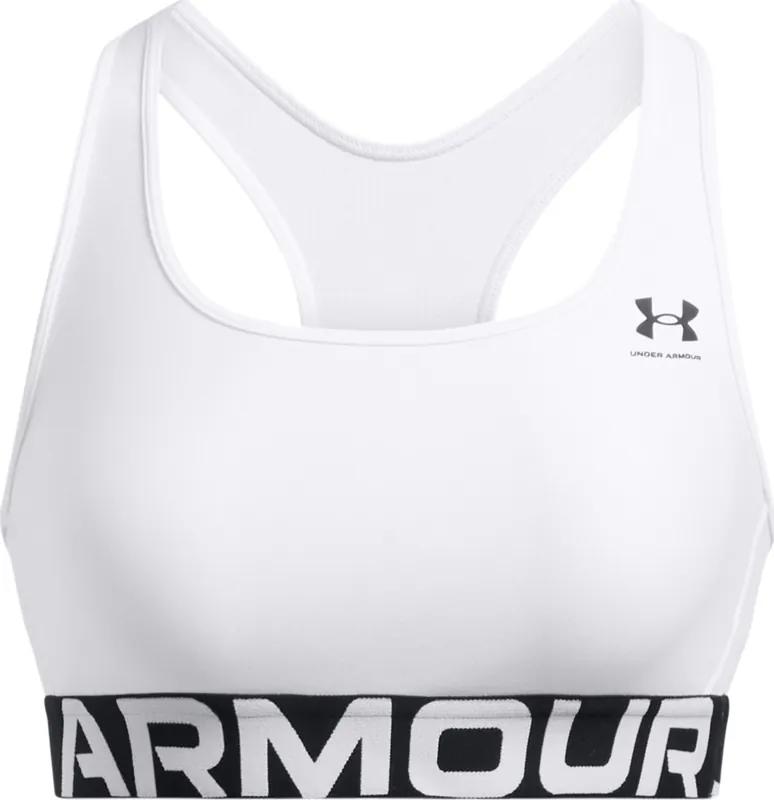 Köp online Under Armour Women's HeatGear® Armour Mid Branded Sports Bra White