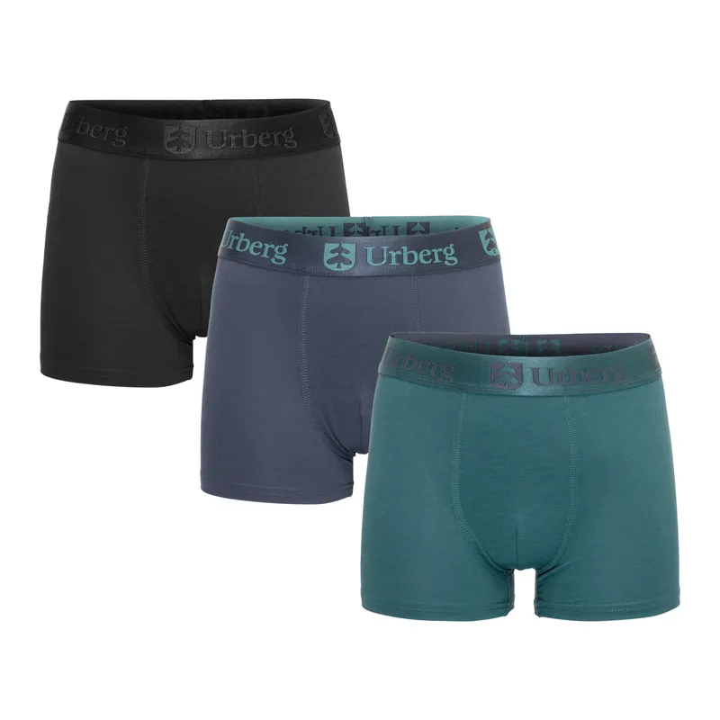 Endast denna vecka Urberg Juniors' Bamboo Boxers 3-Pack Black/Blue/Green