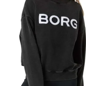 Populär Björn Borg Women's Studio Oversized Logo Sweatshirt Washed Out Black
