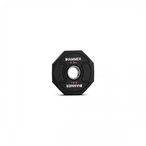 Gummiklädd internationell viktskiva Hammer Octagon 2,5 kg Trygg betalning