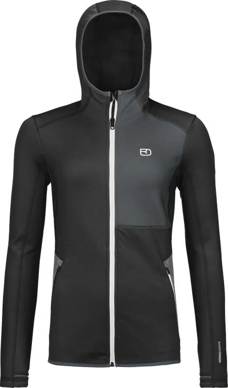 Ortovox Women's Fleece Hoody Black Raven Extra rabatt