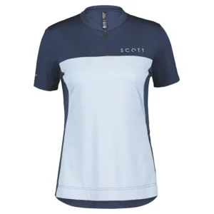 SCOTT Tröja Dam Trail Flow Zip SS Midnight Blue/Glace Blue Lågt pris