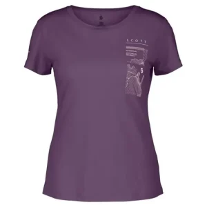 Billig Scott Fritidströja Dam Defined Merino Graphic SS Vivid Purple