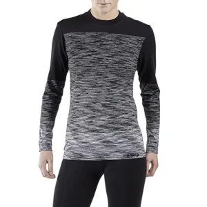 Craft Löpartröja Wool Comfort 2.0 Crewneck Long Sleeve Black/Dk Grey Melang Dam Handla nu