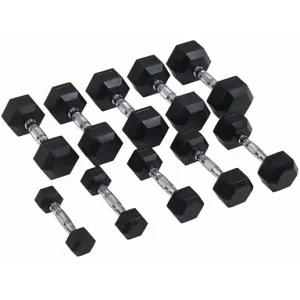 Säker betalning Master Fitness Hantlar Hex Gummi / Krom