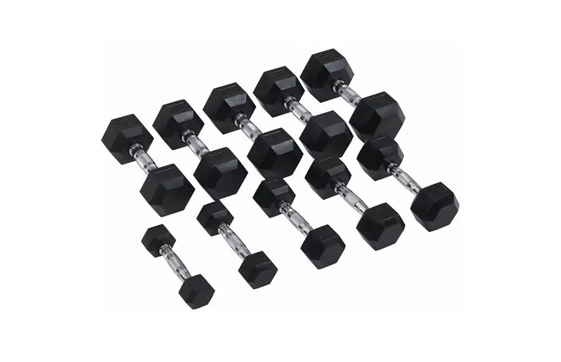 Säker betalning Master Fitness Hantlar Hex Gummi / Krom