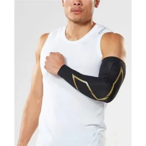 Premium 2XU Force Compression Arm Guards Unisex Black/Gold