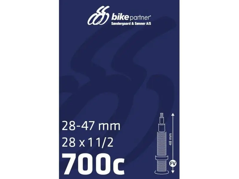 Bike Partner Cykelslang 700x28/47C, 48mm Racerventil Extra rabatt