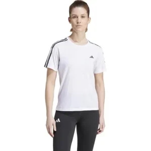 Endast idag adidas Own The Run E 3-Stripes T-shirt dam White