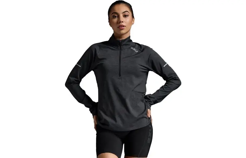 Snabb leverans 2XU Löpartröja Aero 1/2 Zip Black/Silver Reflective