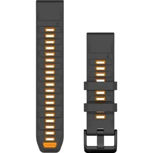 Armband Garmin Quickfit 22 Silikon Graphite/Spark Orange Snabb frakt