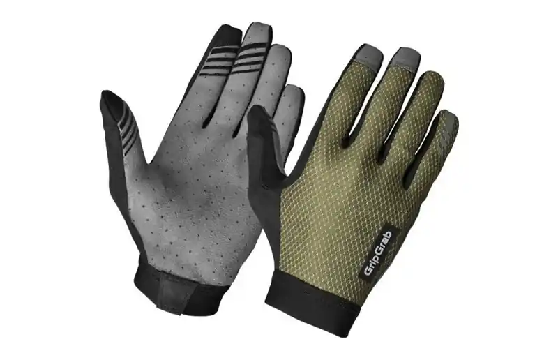 Handla nu GripGrab Vertical 2 InsideGrip™ Långfingrade Sommarhandskar Olive Green