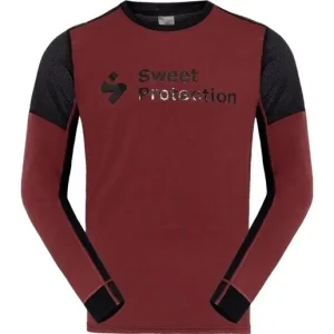 Cykeltröja Sweet Protection Jersey Hunter Merino Hybrid LS M Dark Red Expressleverans