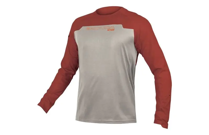 Cykeltröja Endura MT500 Burner L/S Jersey Brick Red Rea