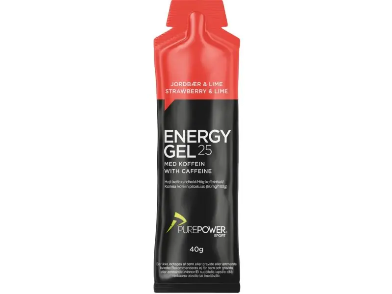 PurePower Caffeine Energy Gel, Jordbær/Lime Bästa pris
