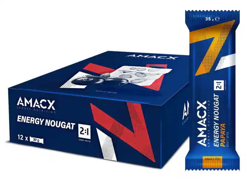 Amacx Energy Nougat, Papaya- 12 St. Kampanjpris